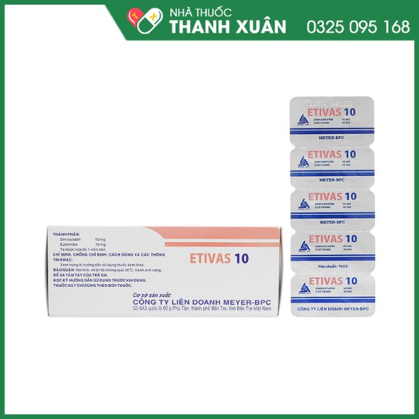 Etivas 10 điều trị tăng cholesterrol